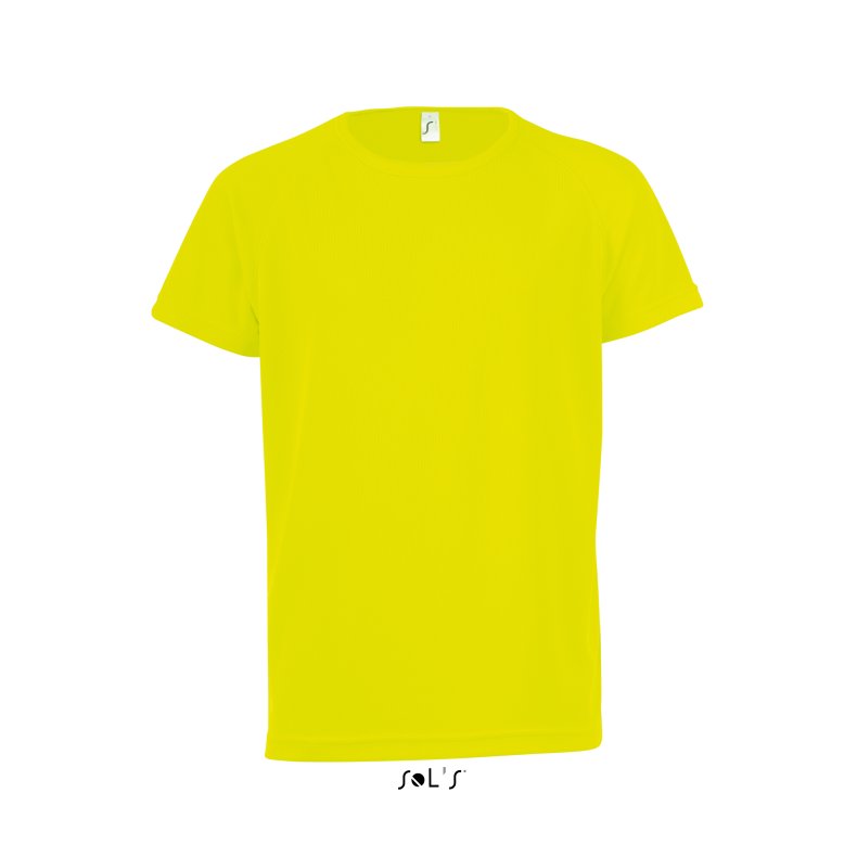 Sports T-shirt til junior/ b�rn- mange farver  Neon Yellow 10