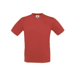 T-shirt med V hals B&C Exact V-neck - Red