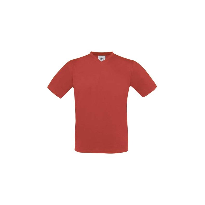 T-shirt med V hals B&C Exact V-neck - Red