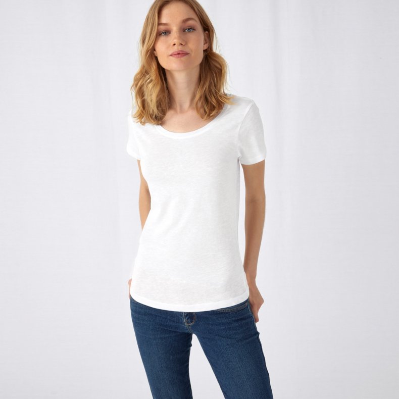 T-Shirt B&C Inspire Slub T /women - Chic Pure White