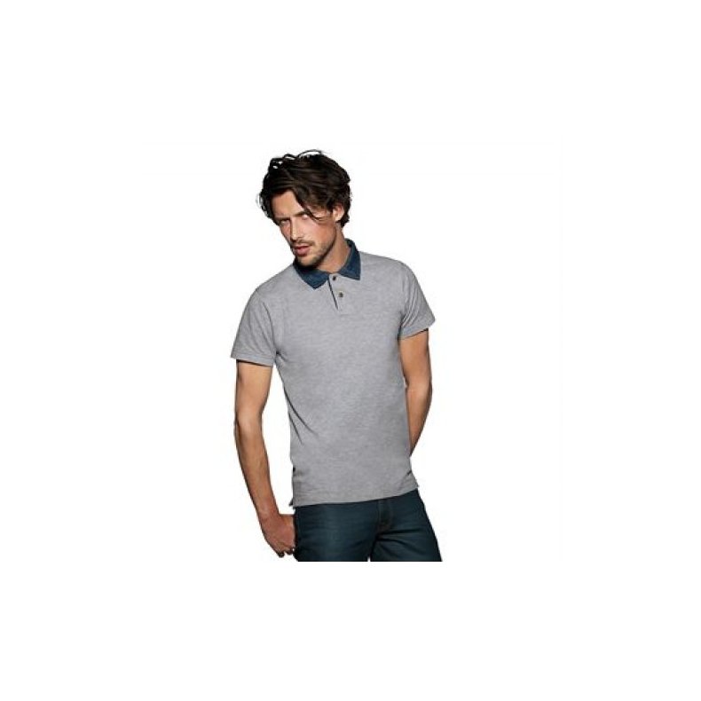 Polo B&C DNM Forward /Men - Denim/Heather Grey