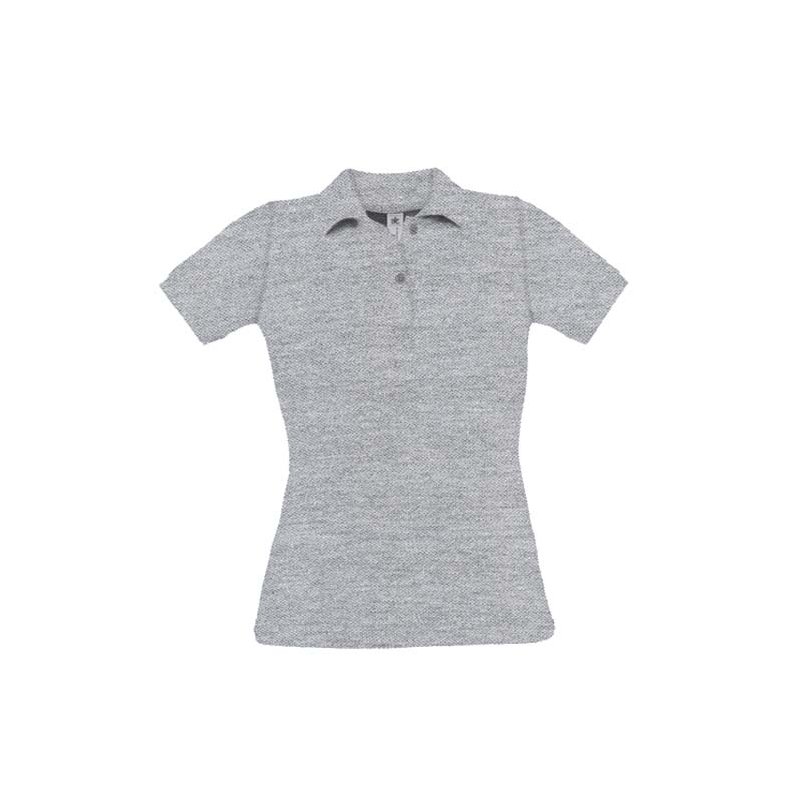 Dame Polo B&C Safran Pure /Women - Heather Grey