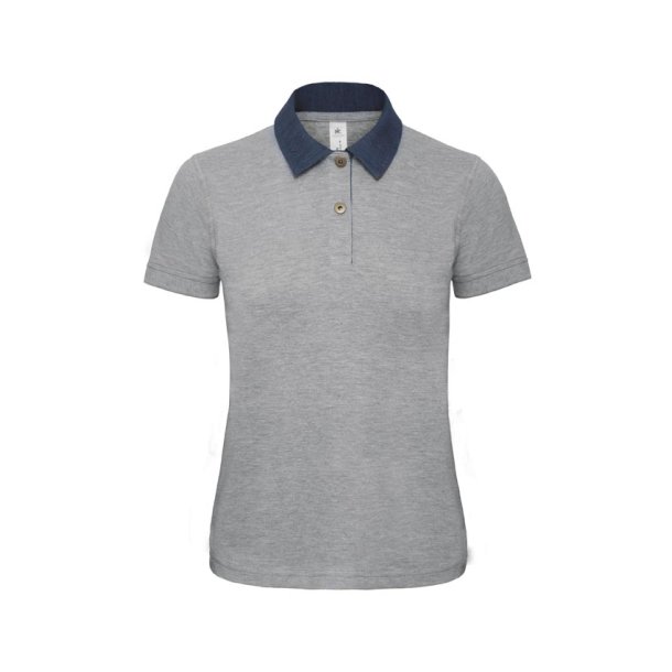 Dame Polo B&C DNM Forward /Women - Denim/Heather Grey