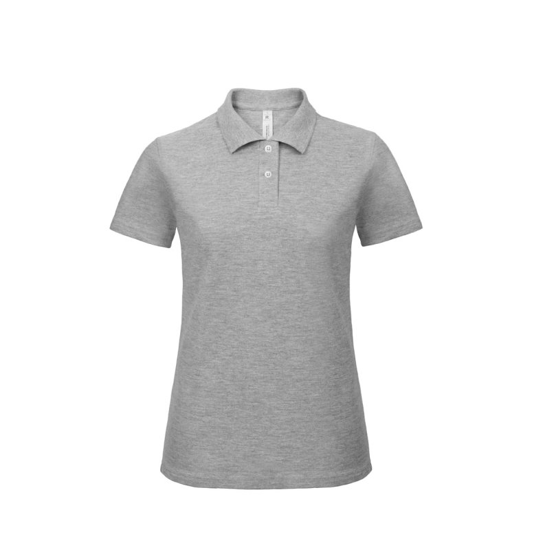 Dame Polo B&C ID.001 /Women - Heather Grey