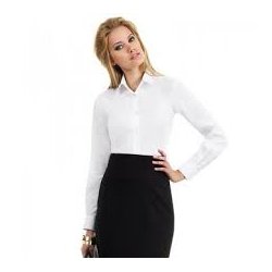 Dame skjorte B&C Sharp LSL /Women - White