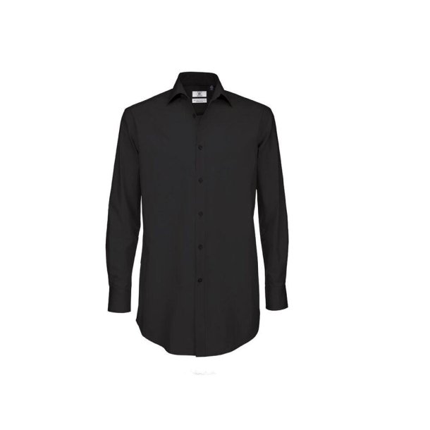 Herre skjorte-Black Tie LSL /B&C - Black