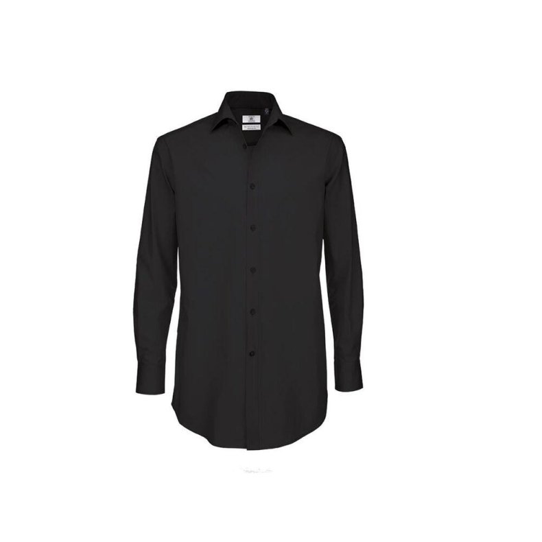 Herre skjorte-Black Tie LSL /B&C - Black