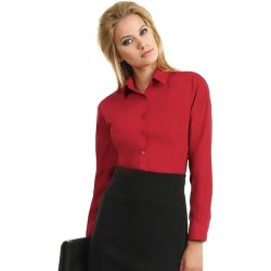 Dame skjorte Smart LSL /Women B&C - Deep Red