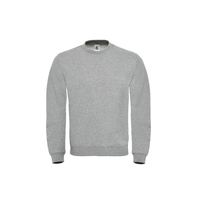 Sweat med rund hals B&C ID.002 Heather Grey S