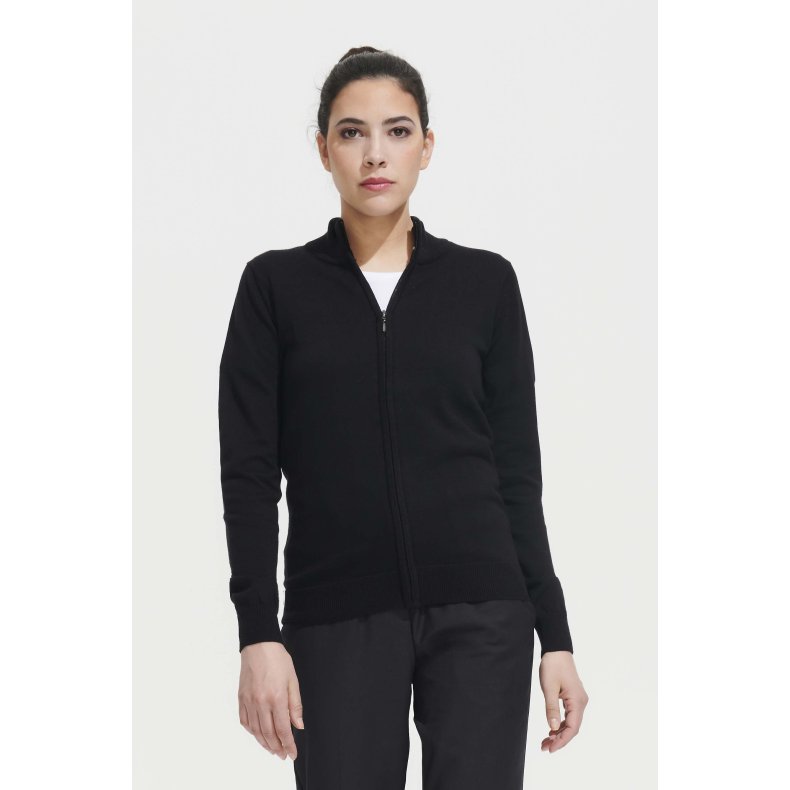 Dame Strikket Cardigan med lynls / Sols Gordon Women - 00550 - Black / Sort