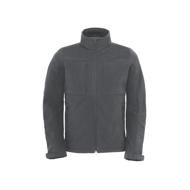 Softshell jakke B&C Hooded Softshell /Men - Dark-Grey