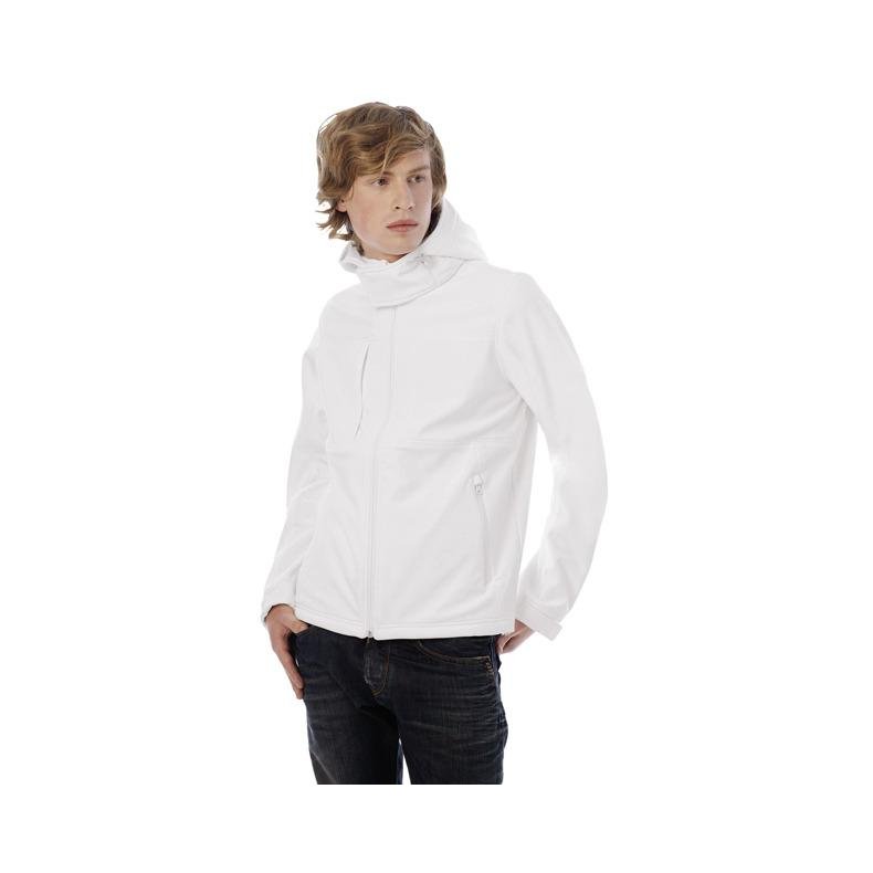 Softshell jakke B&C Hooded Softshell /Men - White