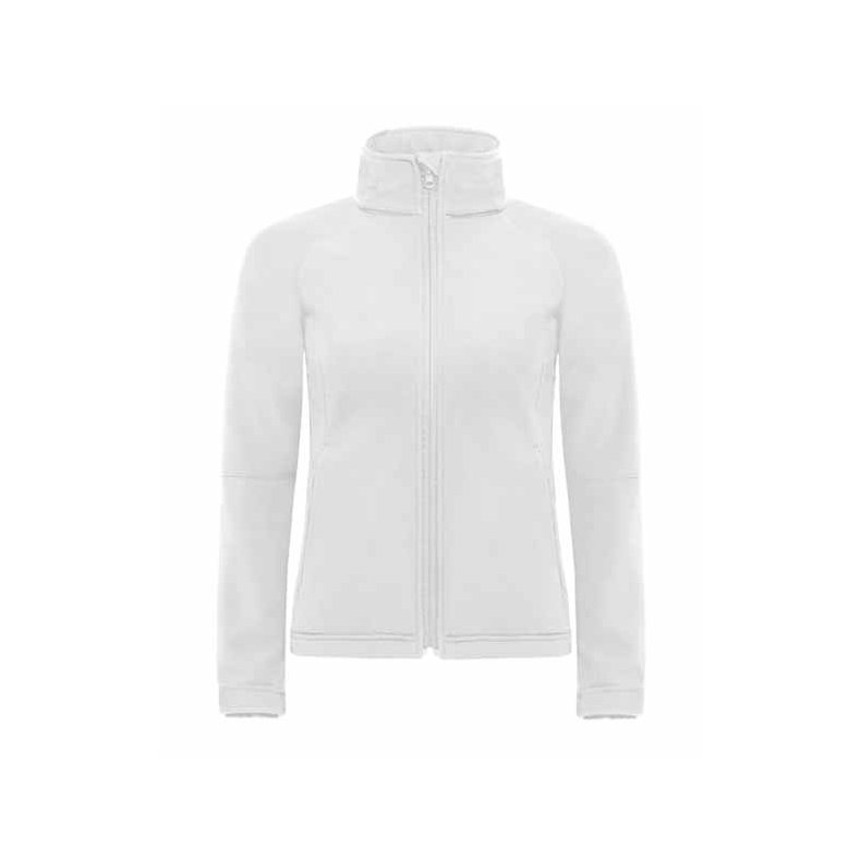 Softshell jakke B&C Hooded Softshell /Women - White