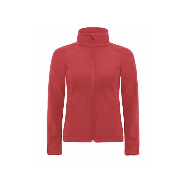 Softshell jakke B&C Hooded Softshell /Women - Red