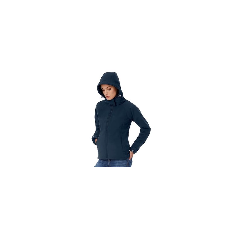 Softshell jakke B&C Hooded Softshell /Women - Navy