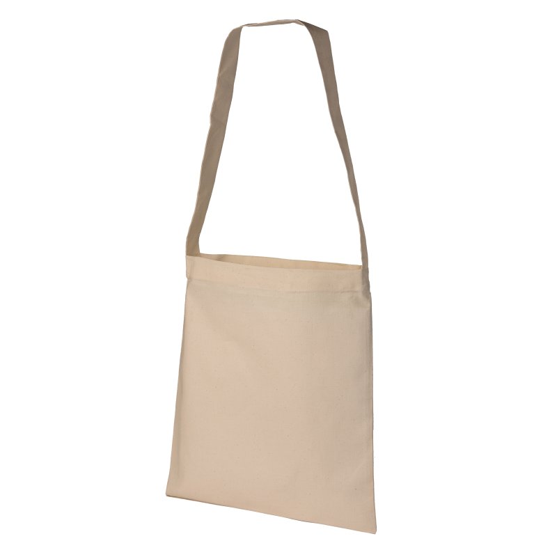 Mulepose/Bomulds-L�rredspose med 1 lang strop Natur