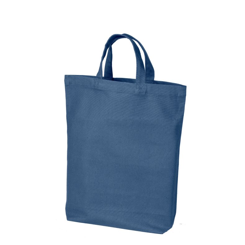 Kraftig Mulepose m/bundfals og kort hank.  Lys Marine