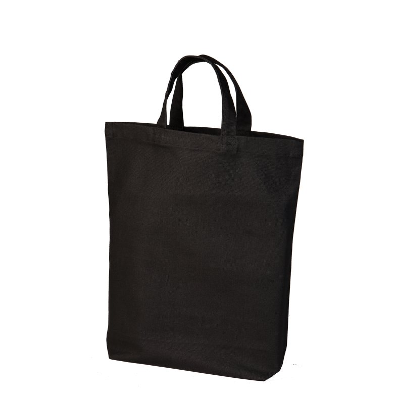 Kraftig Mulepose m/bundfals og kort hank.  Sort