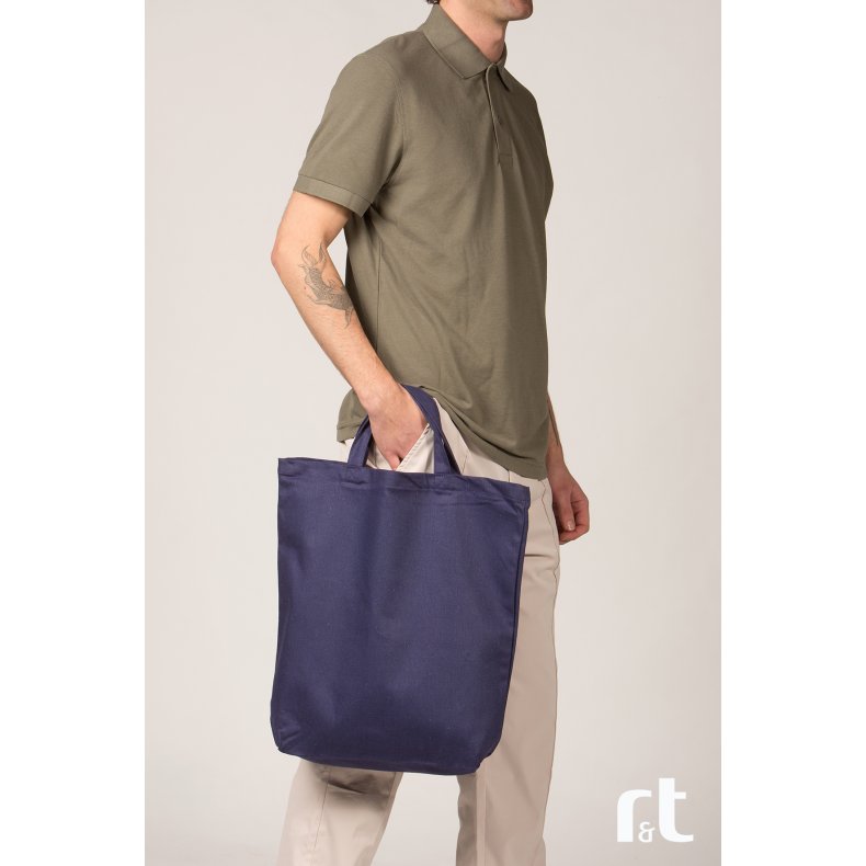 Kraftig Mulepose m/bundfals og kort hank. 