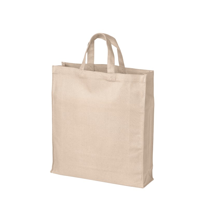 Mulepose med bund og side fals. Ekstra kraftig.  Natur