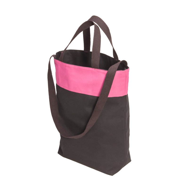 Mulepose m/skulderstrop i to farver. Sort/Pink