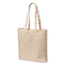 Mulepose med lang hank, side og bund fals. 