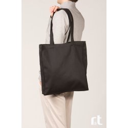 Mulepose med lang hank, side og bund fals. 