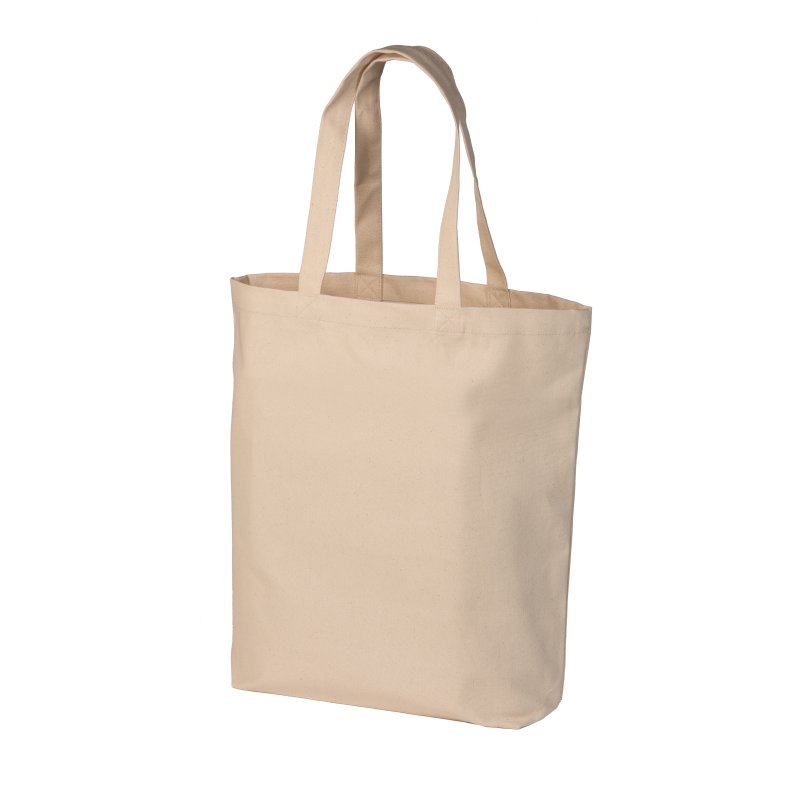 Mulepose ekstra stor i kraftigt kanvas med lang hank.  Natur