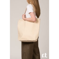 Mulepose ekstra stor i kraftigt kanvas med lang hank. 