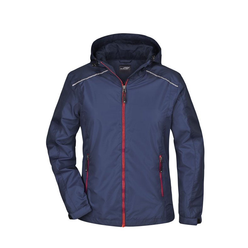 Dame regn jakke JN1117 Navy/Red M