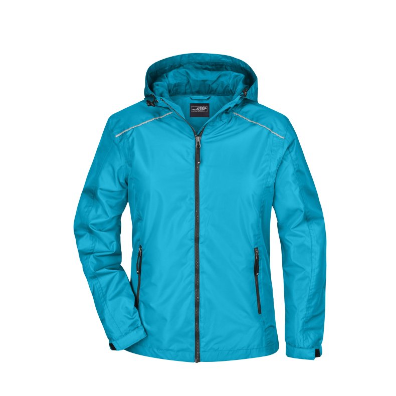 Dame regn jakke JN1117 Turquoise/iron-grey S