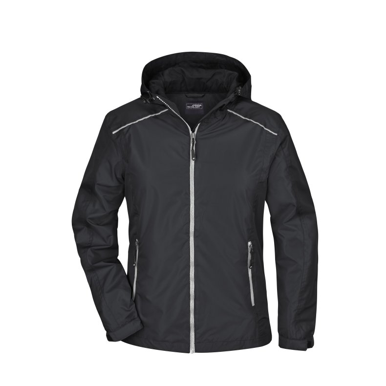 Dame regn jakke JN1117 Black/Silver L