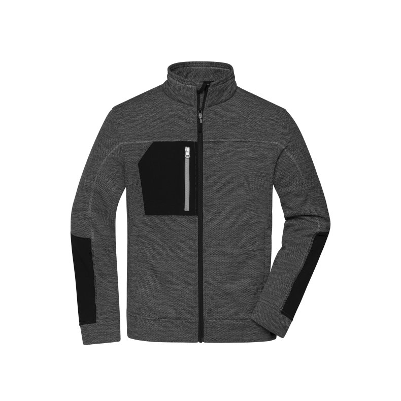 L�kker tyk tr�je med lynl�s. Fra str. XS til 6XL JN1818 Black-melange/Black/Silver M