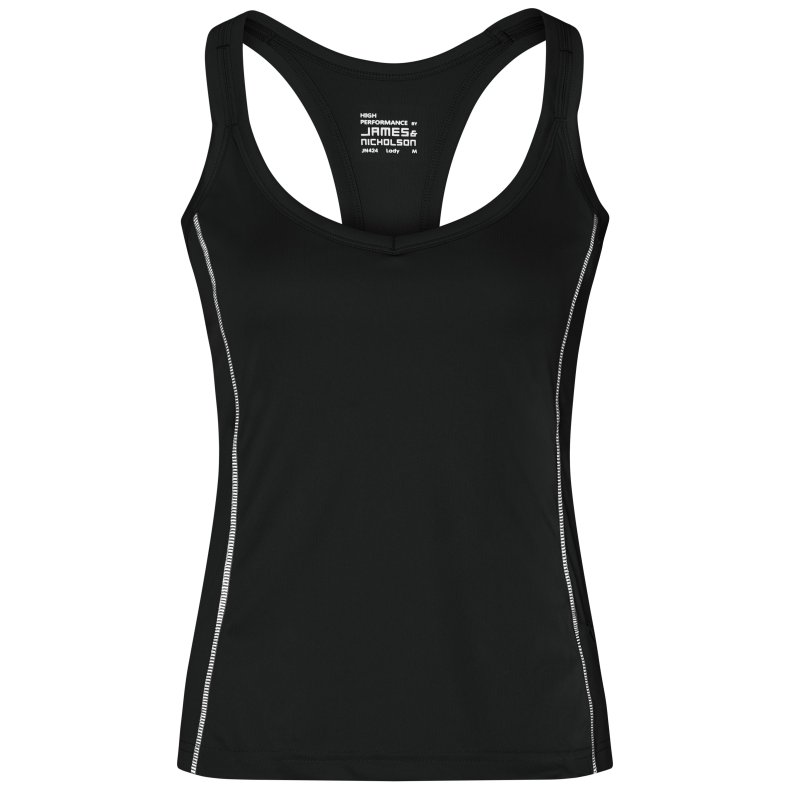 Dame lbe Tank top, Ladie&acute;s Running Tank - Black/White