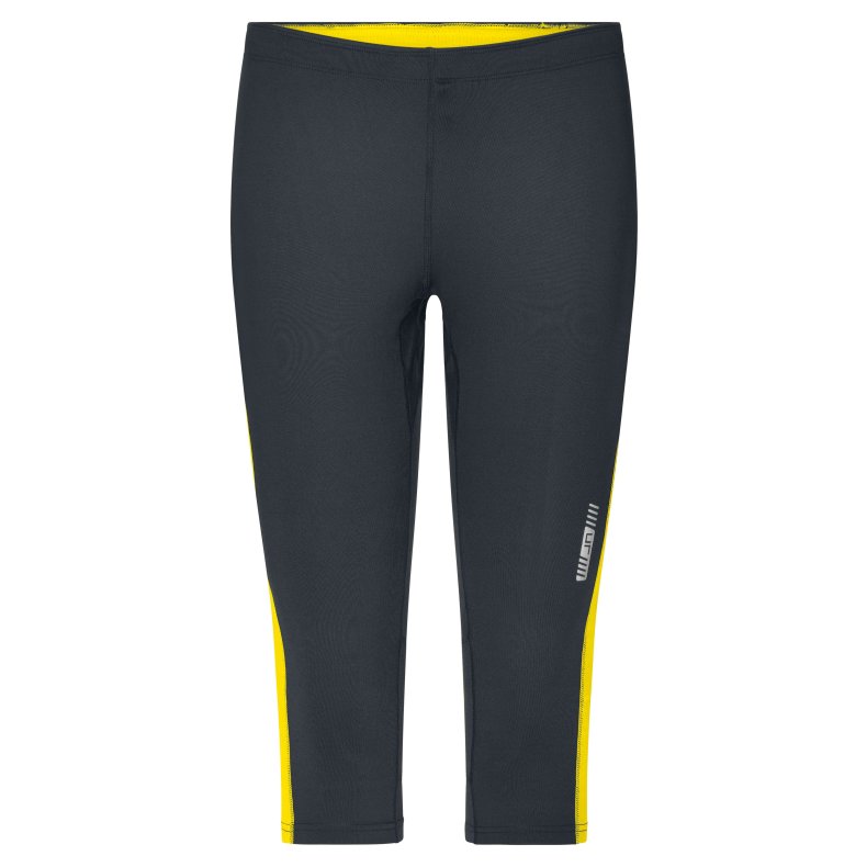 Dame lbe tights -Women&acute;s Running Tights 3/4 - Iron-grey/Lemon