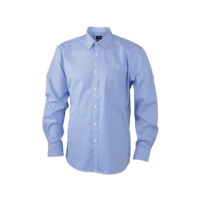 Herre skjorte  Men&acute;s LSL Shirt Check - White/Light Blue