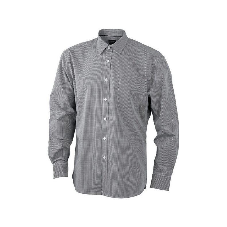 Herre skjorte Men&acute;s LSL Shirt Check - White/Black