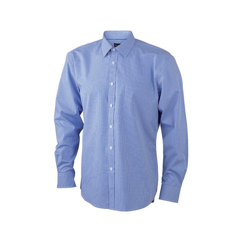 Herre skjorte  Men&acute;s LSL Shirt Check - White/Blue