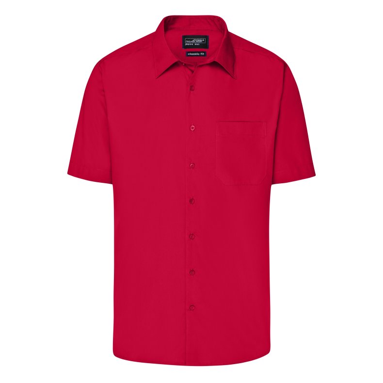 Herre Skjorte/ Business Shirt SSL/Korte �rmer- mange farver S-6XL.  Red L