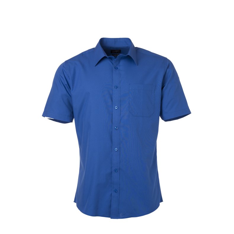 Herre skjorte /Men&acute;s Shirt SSL Poplin/ korte �rmer - i mange farver.  Royal L