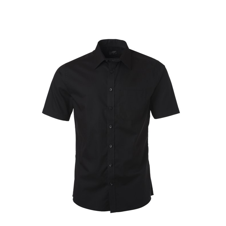 Herre Skjorte /Men&acute;s Shirt SSL Korte �rmer med Micro-Twill Black XL