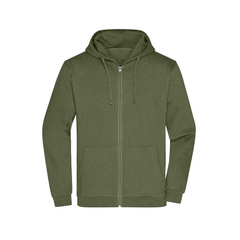 Hoodie / h�ttetr�je med lynl�s  Unisex Promo Zip Hoody Olive M