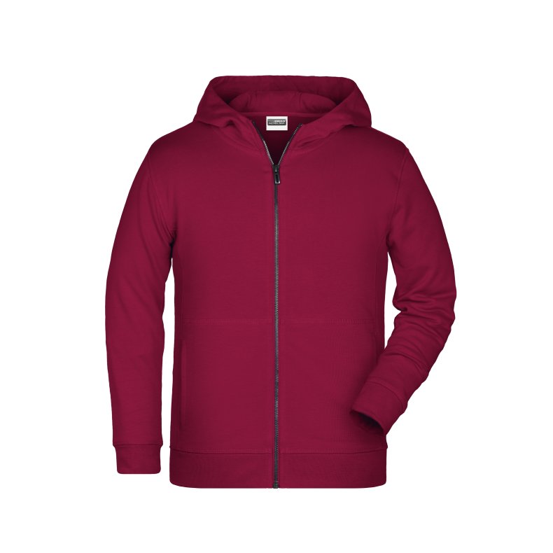 Hoodie med lynl�s til junior / b�rn  Wine XL/Jr