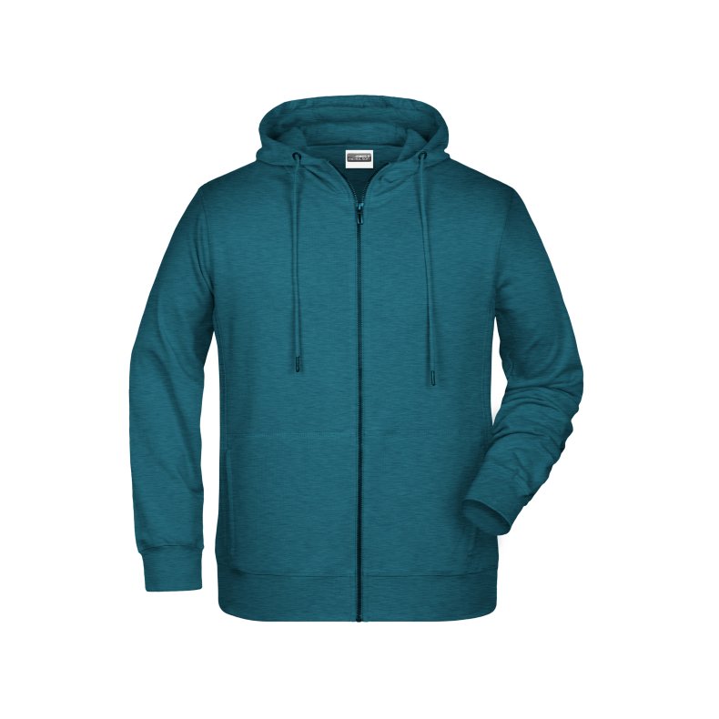 Hoodie med lynl�s til junior / b�rn  Petrol-melange L/Jr