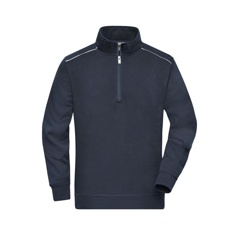 Sweat med lille lynl�s Workwear Half-Zip Sweat - SOLI Navy M