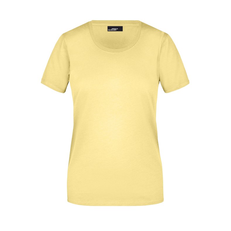 Dame T-shirt Basic Findes i mange farver. Jn901 Light-Yellow S