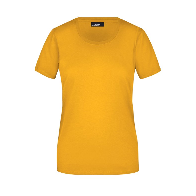 Dame T-shirt Basic Findes i mange farver. Jn901 Gold-Yellow L
