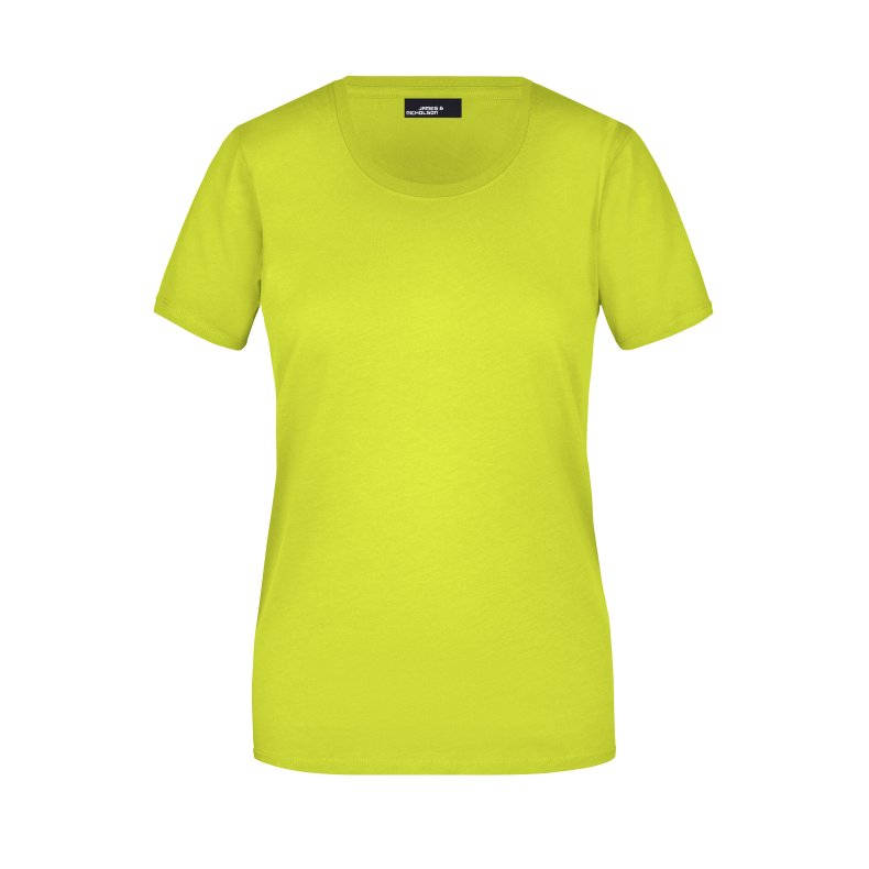 Dame T-shirt Basic Findes i mange farver. Jn901 Acid-Yellow S