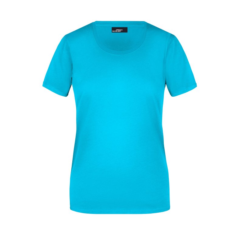 Dame T-shirt Basic Findes i mange farver. Jn901 Turquoise S
