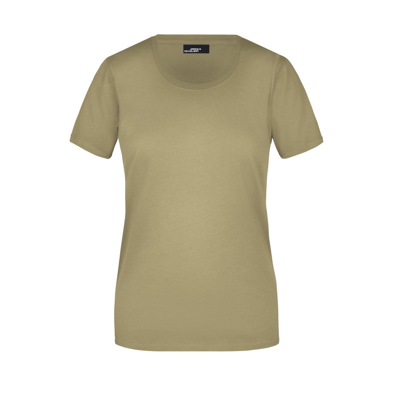 Dame T-shirt Basic Findes i mange farver. Jn901 Khaki S